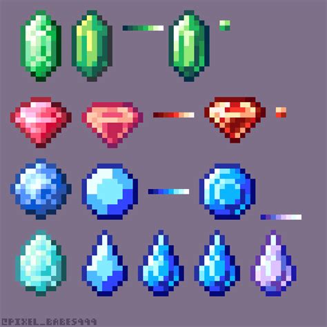 Some Gemstones Wip Rpixelart