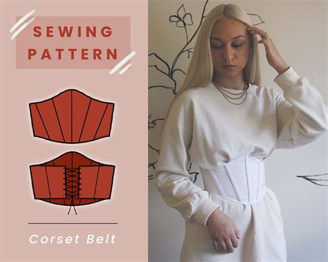 Corset Belt Digital Pdf Sewing Pattern Us Size 0 14 Xs L