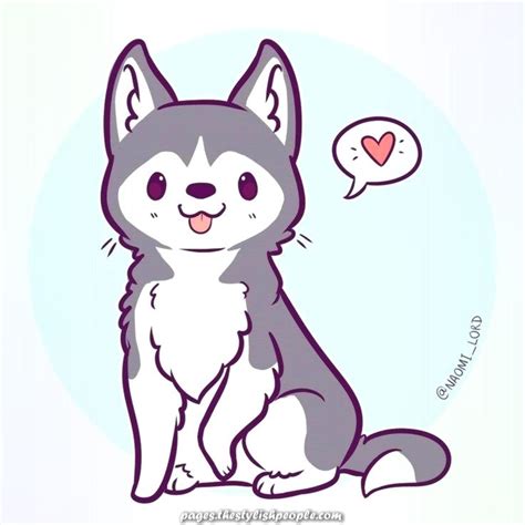 Creative And Great Kawaii Husky Cute Dog Drawing Cute Kawaii