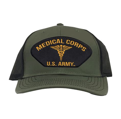 Us Army Medical Corps Od Green Mesh Ball Cap Us Army