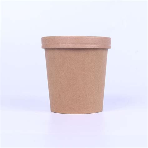 16oz Biodegradable Container Kraft Paper Cup For Ice Creamsoupfood