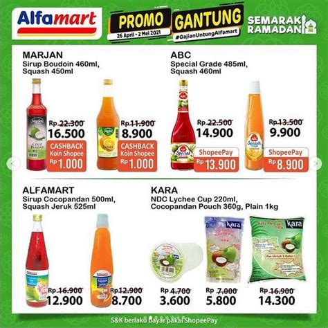 Yuk nikmati beraneka produk kebutuhan yang dibanderol dengan harga hemat. KATALOG Promo Alfamart Berlaku hingga 2 Mei 2021: Minyak ...