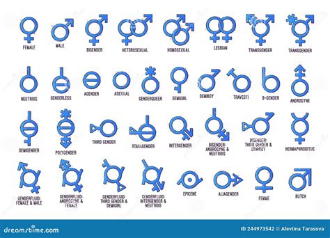 Gender Symbols Collections Signs Of Sexual Orientation Stock Vector Illustration Of Diversity