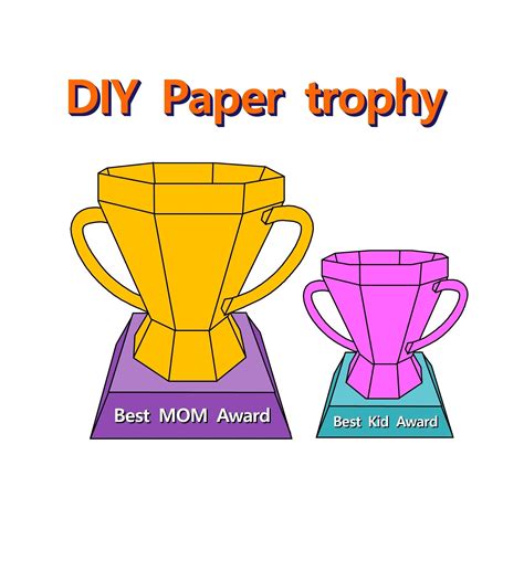 Printable Papercraft Bear Trophy Template
