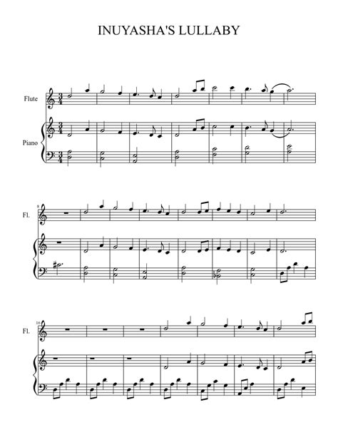 Find clarinet sheet music books for studio ghibli, japanese anime and video game songs. Inuyasha's Lullaby Flute sheet music download free in PDF or MIDI