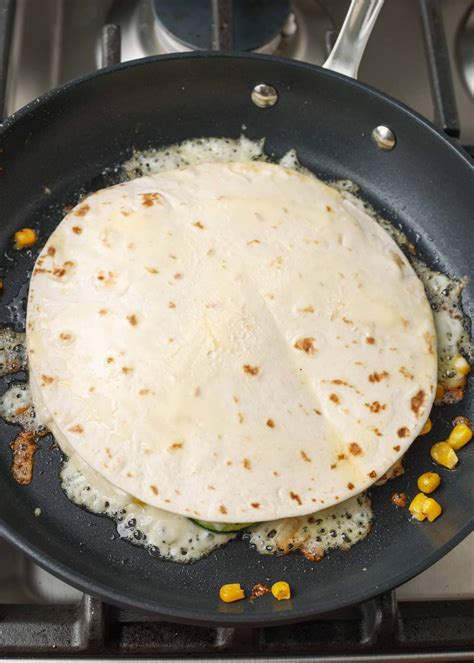 Zucchini Quesadilla With Corn And Chicken Barefeet In The Kitchen