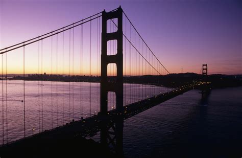 California San Francisco Golden Gate Bridge Silhouetted