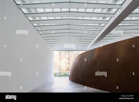View Through Exhibtion Space With Richard Serras Corten Steel