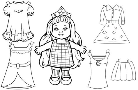 Dressing up coloring page printable coloring page, free to download and print. Paper Doll Template - Best Coloring Pages For Kids