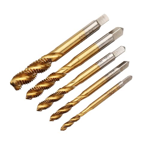 Drillpro M3 M12 Hand Spanner With 5pcs Titanium Coated M3 M8 Spiral