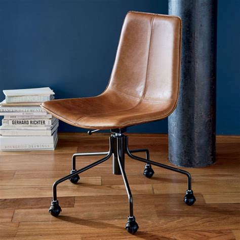Height adjustable chair and desk tirosy kids desk and chair set it's perfect for dorm rooms that have cramped space and little storage otherwise. Slope Leather Office Chair | west elm Australia