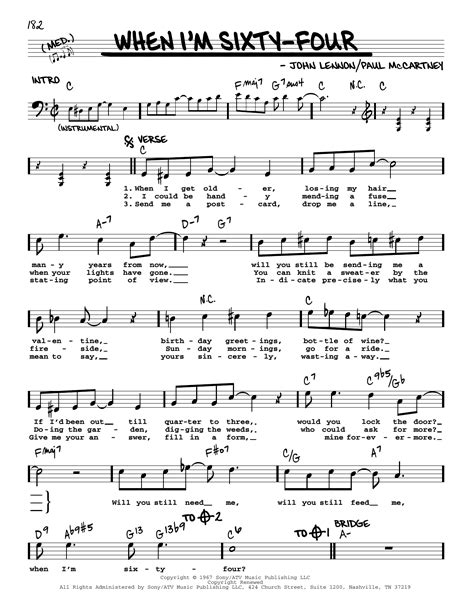 When Im Sixty Four Jazz Version Sheet Music The Beatles Real