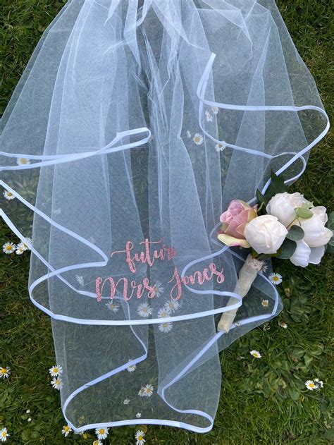 Personalised Colourful Veil Hen Do Veil Future Mrs Bride To Etsy Uk