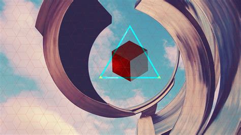 Wallpaper Illustration Abstract Reflection Symmetry Blue Cube