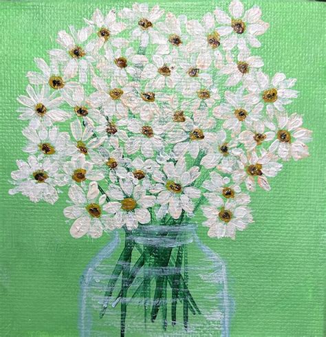 Daisies In A Jar Painting By Colleen Renzullo Fine Art America
