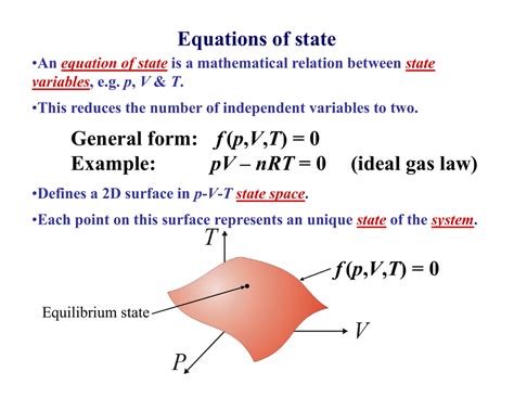 Equations Of State F Example Ideal Gas Law
