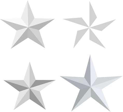 White Star Vector Set Done In Clip Art Library