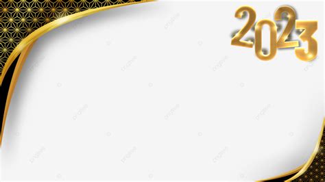 2023 Black Gold Business Border Happy New Year Curve Shading Decoration 2023 Black Gold Frame