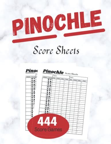 Pinochle Score Sheets 120 Pinochle Score Pads For Score Keeping With