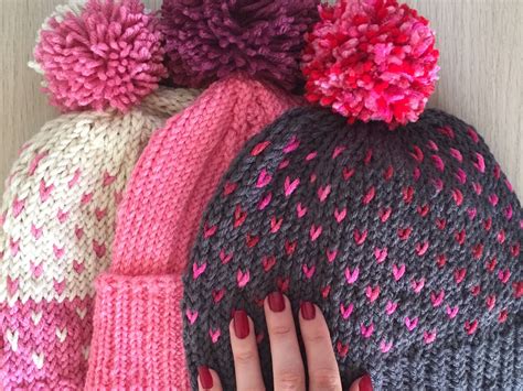 New free patterns are available exclusively in pdf format to the woolly hat society members and patreon supporters for a month, after which they go live on the blog and are linked here. Easy adult knitted hat with tiny hearts - FREE PATTERN ...