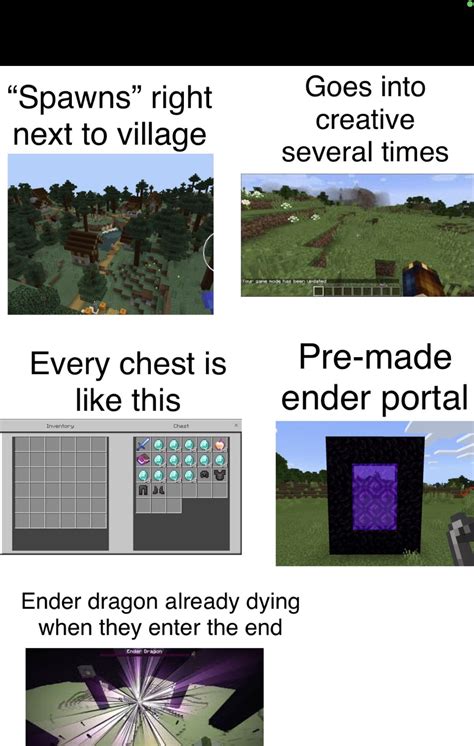 Every fake Minecraft speed-run starterpack : r/starterpacks