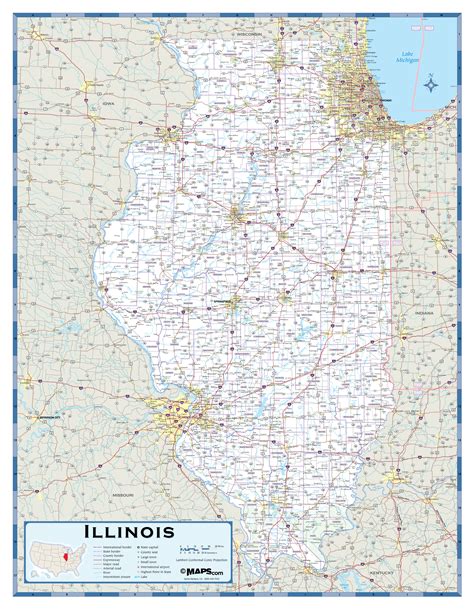 Illinois Highway Wall Map