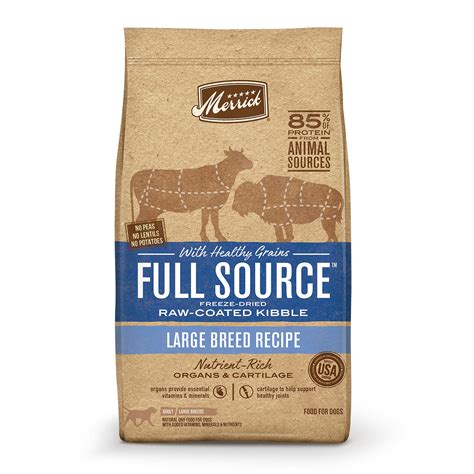 Merrick Full Source With Healthy Grains Raw Coated Kibble Large Breed