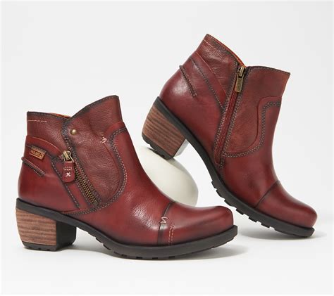 Pikolinos Leather Side Zip Ankle Boots