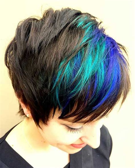 Blue Short Hair Combinations And Pixie Haircut Ideas For Ladies Page 3 Of 6