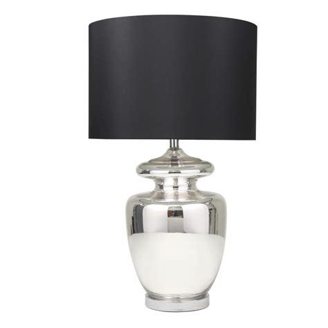 Glass 31 Inch Urn Table Lamp Silver