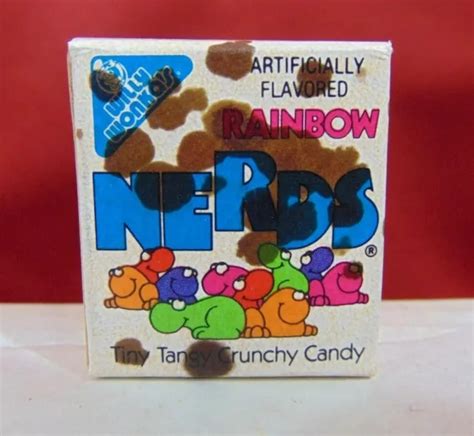 Vintage 1984 Rainbow Nerds Box Sample Flavor Willy Wonka Candy Try Me