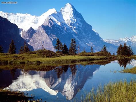 Mountain Reflection Switzerland Eiger Truly Hand Picked