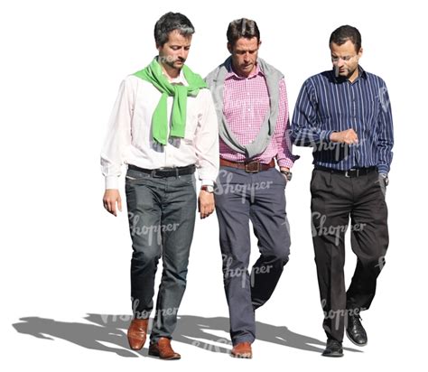 Group Of Three Men Walking And Talking Cut Out People Vishopper