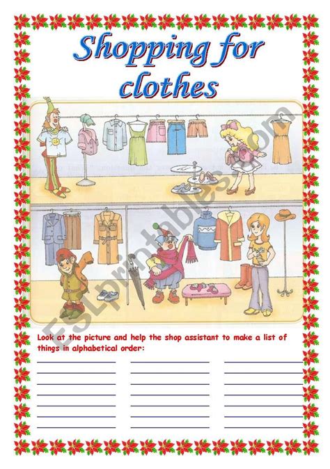 Shopping For Clothes Esl Worksheet By Makol