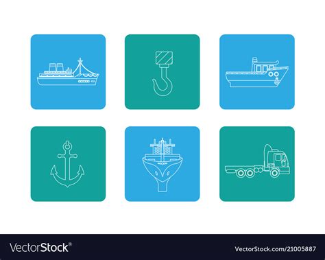 Set Of Maritime Shipping Icons Royalty Free Vector Image