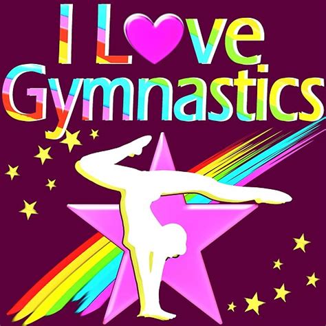 Purple And Pink I Love Gymnastics Poster By Jlporiginals Redbubble