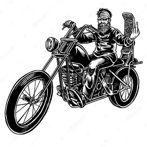 Premium Vector Old Biker Illustration