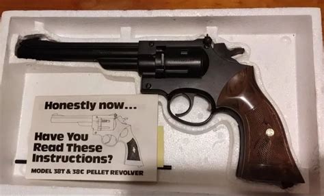 Black Crosman Model 38t 6 Shot 177 Cal Pellet Co2 Powered Revolver At
