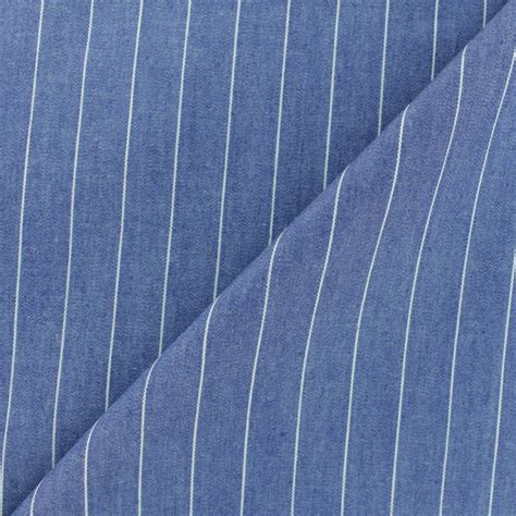 Cotton Fabric Striped Chambray Cotton Fabric Blue Denim Aspect Mpm