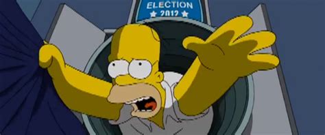 Homer Simpson Vota Al Candidato Republicano Mitt Romney En El Comienzo