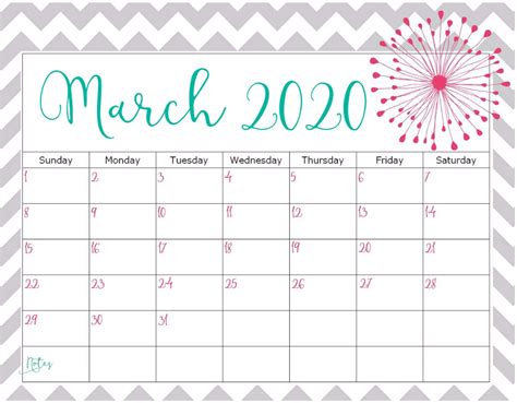 Daily Calendar For March 2020 Word Excel One Platform For Digital