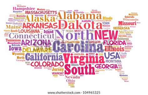 United States Map Words Cloud Major Stock Photo 104965325 Shutterstock