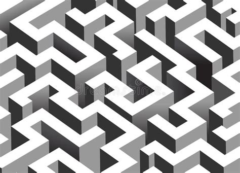 Schwarzweiss Labyrinth Labyrinth Vektor Abbildung Illustration Von