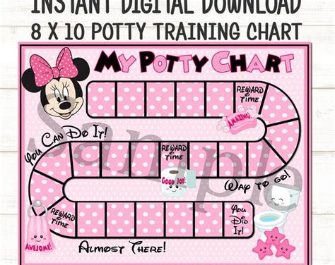 Minnie Mouse Potty Chart Minnie Mouse Potty Training Chart Reward Chart
