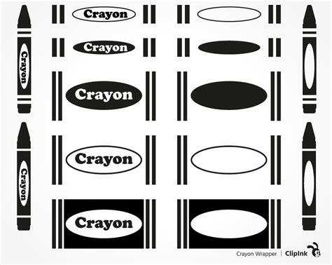 Crayon label svg, Crayon wrapper | svg, png, eps, dxf, pdf - ClipInk