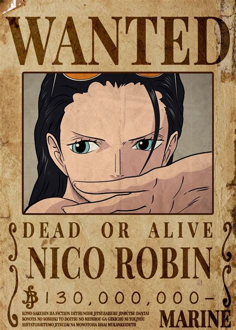 Nico Robin Wanted Poster Wallpapers Wallpaper Cave