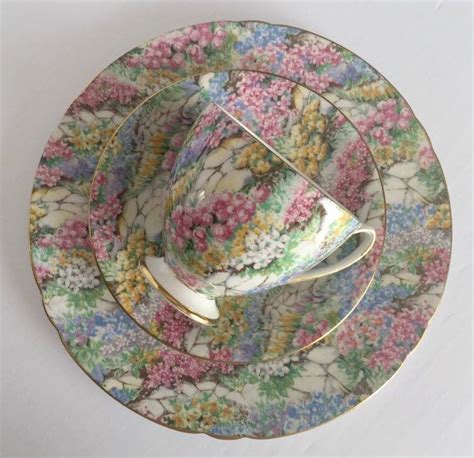 Vintage Shelley Chintz Tea Cup And Saucer Rock Garden Pattern Etsy