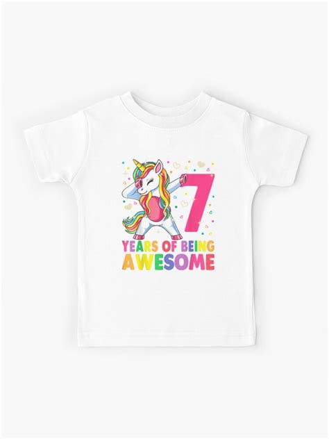Bornmens Tops 7 Year Old Unicorn Dabbing 7th Birthday Girl Unicorn