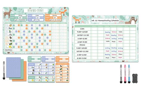 Buy Magnetic Reward Chart And Chore Chart For Multiple Kids 17x12 Inch