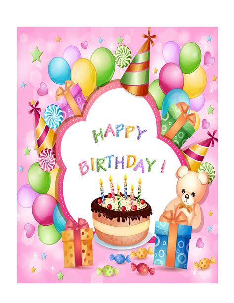 Happy Birthday Card Template Free Printable